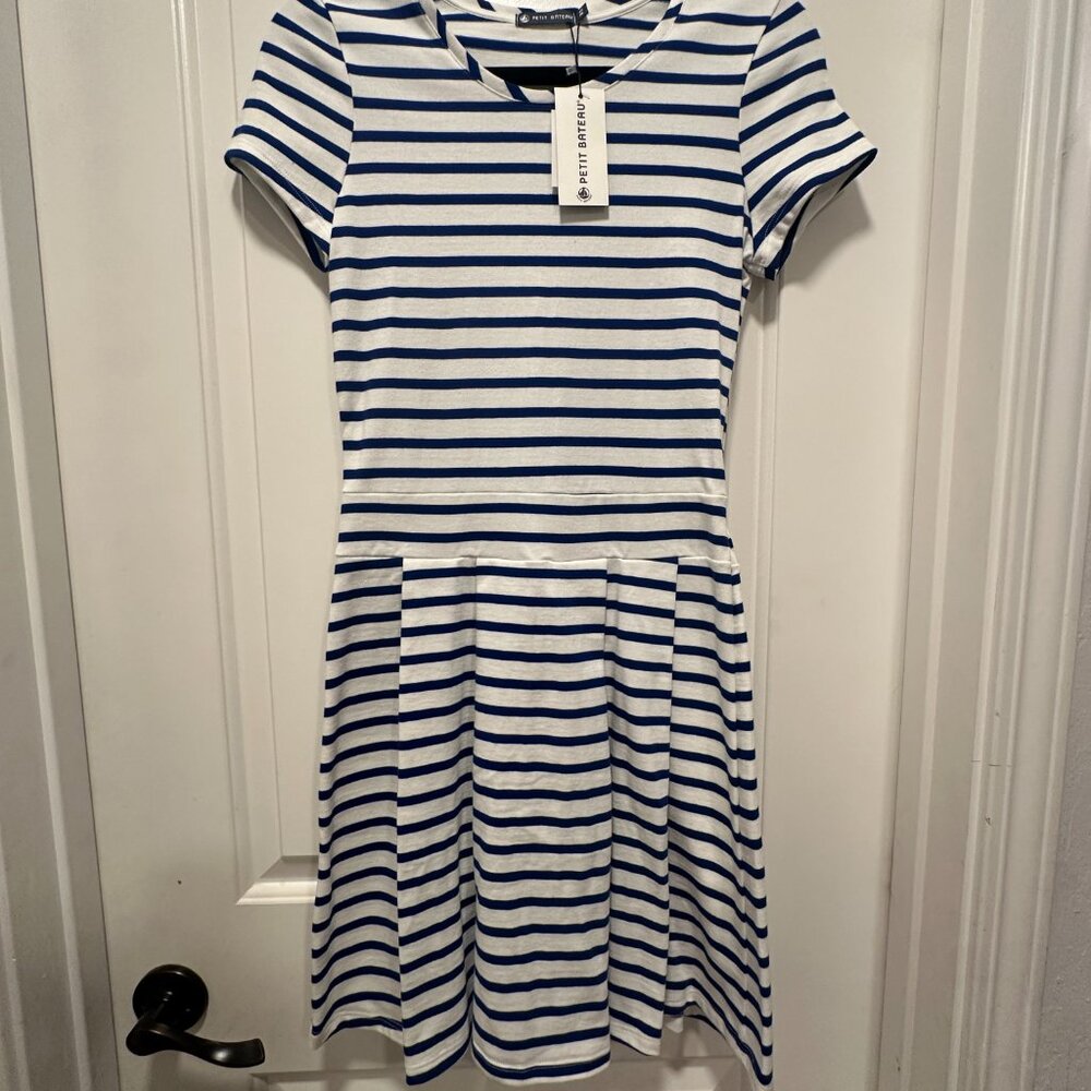 NWT Petit Bateau Navy Blue Stripes Dress